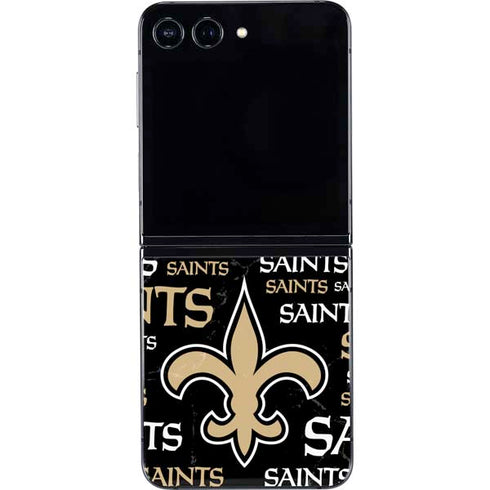 NFL New Orleans Saints Black Blast Galaxy Z Flip5 5G Skin