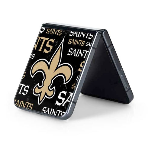 NFL New Orleans Saints Black Blast Galaxy Z Flip5 5G Skin