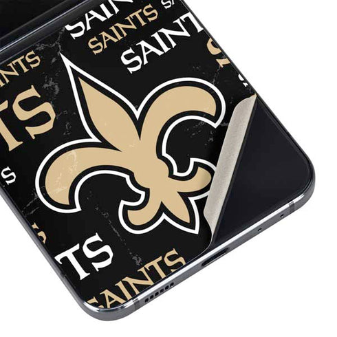 NFL New Orleans Saints Black Blast Galaxy Z Flip5 5G Skin