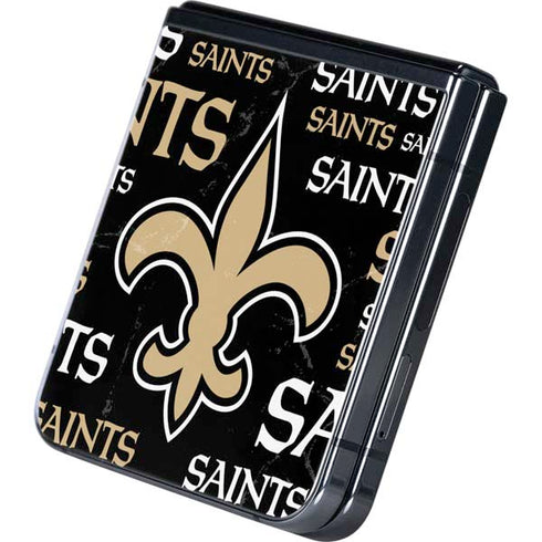 NFL New Orleans Saints Black Blast Galaxy Z Flip5 5G Skin