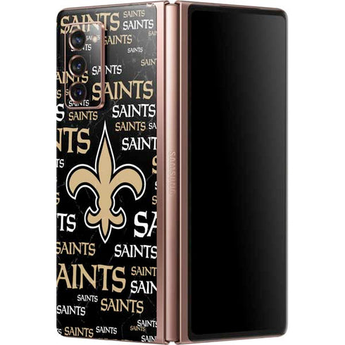 NFL New Orleans Saints Black Blast Galaxy Z Fold2 5G Skin