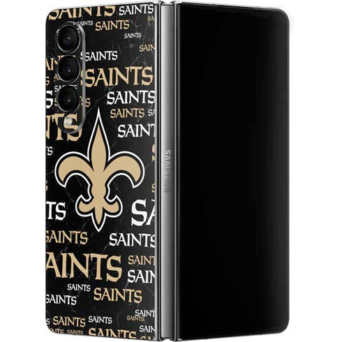 NFL New Orleans Saints Black Blast Galaxy Z Fold4 5G Skin