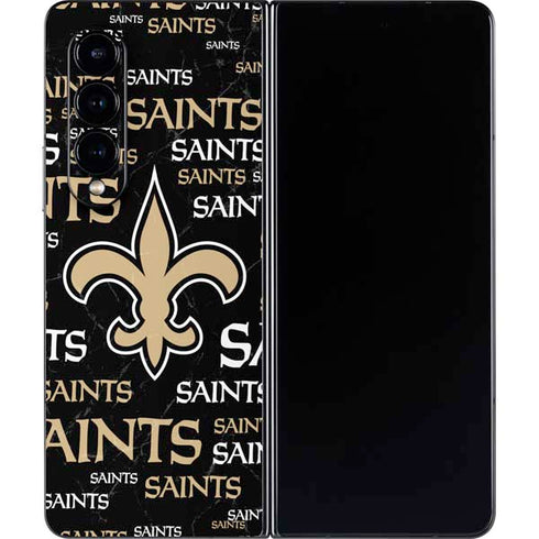 NFL New Orleans Saints Black Blast Galaxy Z Fold4 5G Skin