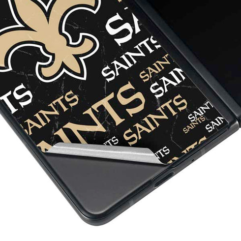 NFL New Orleans Saints Black Blast Galaxy Z Fold4 5G Skin