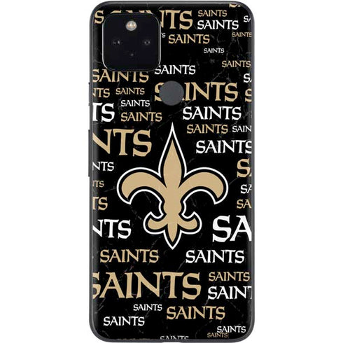 NFL New Orleans Saints Black Blast Google Pixel 5a Skin