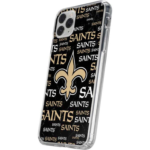 NFL New Orleans Saints Black Blast iPhone 11 Pro Clear Case