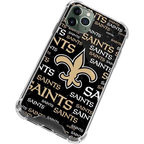 NFL New Orleans Saints Black Blast iPhone 11 Pro Max Clear Case