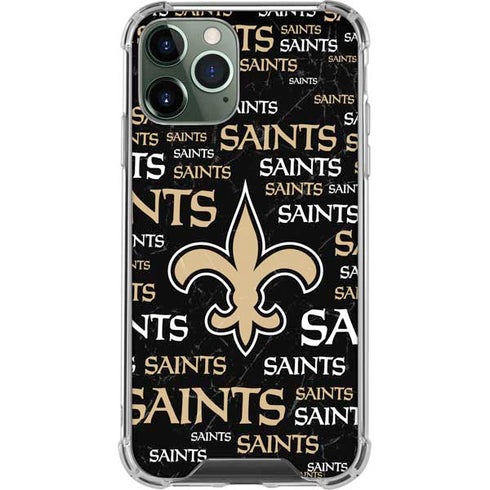 NFL New Orleans Saints Black Blast iPhone 11 Pro Max Clear Case