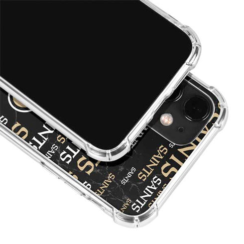 NFL New Orleans Saints Black Blast iPhone 12 Clear Case