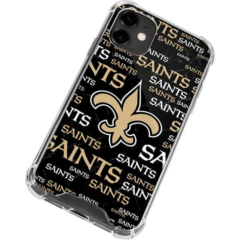 NFL New Orleans Saints Black Blast iPhone 12 Mini Clear Case