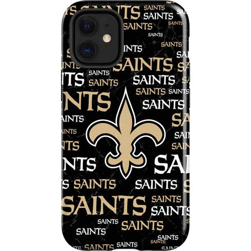 NFL New Orleans Saints Black Blast iPhone 12 Mini Impact Case