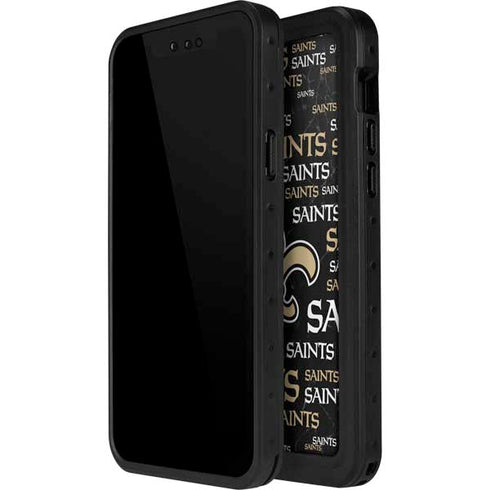 NFL New Orleans Saints Black Blast iPhone 12 Mini Waterproof Case