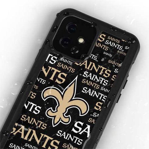 NFL New Orleans Saints Black Blast iPhone 12 Mini Waterproof Case