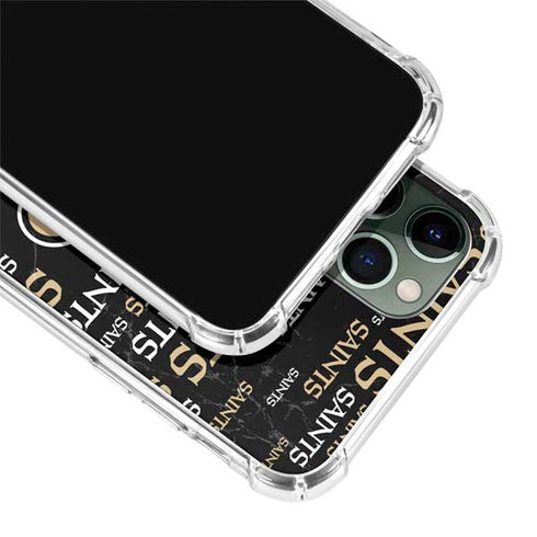 NFL New Orleans Saints Black Blast iPhone 12 Pro Clear Case