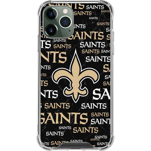NFL New Orleans Saints Black Blast iPhone 12 Pro Max Clear Case