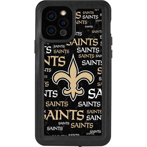 NFL New Orleans Saints Black Blast iPhone 12 Pro Waterproof Case