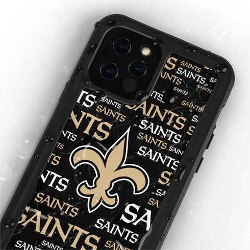 NFL New Orleans Saints Black Blast iPhone 12 Pro Waterproof Case