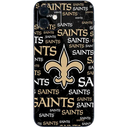 NFL New Orleans Saints Black Blast iPhone 12 Skin