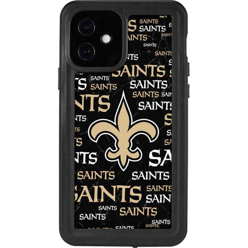 NFL New Orleans Saints Black Blast iPhone 12 Waterproof Case