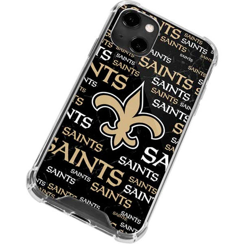 NFL New Orleans Saints Black Blast iPhone 13 Clear Case