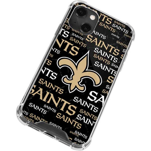 NFL New Orleans Saints Black Blast iPhone 13 Mini Clear Case