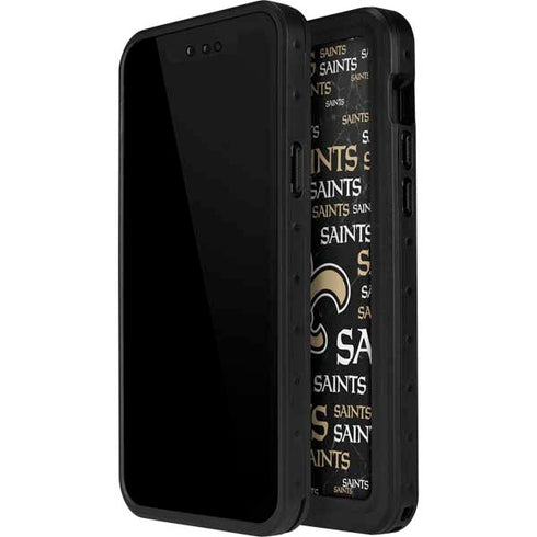 NFL New Orleans Saints Black Blast iPhone 13 Mini Waterproof Case