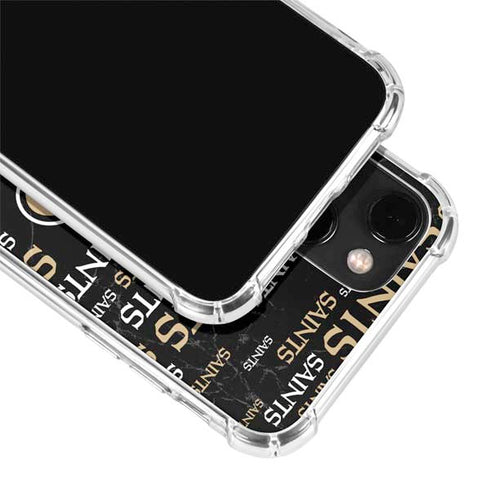 NFL New Orleans Saints Black Blast iPhone 14 Plus Clear Case