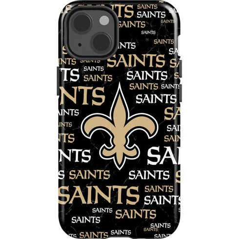 NFL New Orleans Saints Black Blast iPhone 15 Impact Case