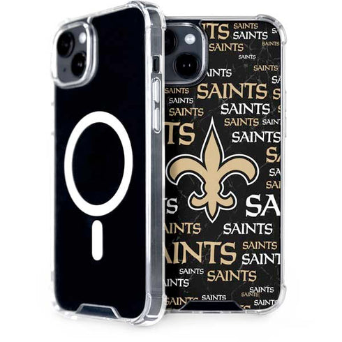 NFL New Orleans Saints Black Blast iPhone 15 Plus MagSafe Case