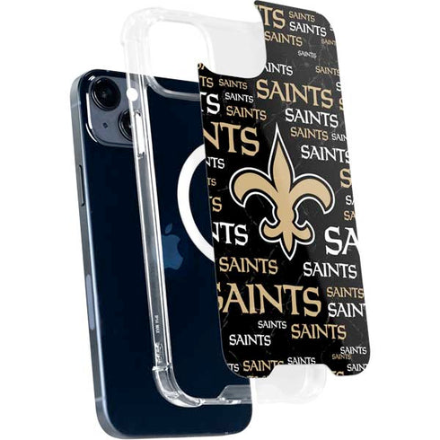 NFL New Orleans Saints Black Blast iPhone 15 Plus MagSafe Case