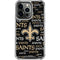 NFL New Orleans Saints Black Blast iPhone 15 Pro Clear Case
