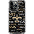 NFL New Orleans Saints Black Blast iPhone 15 Pro Clear Case