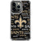 NFL New Orleans Saints Black Blast iPhone 14 Pro Clear Case