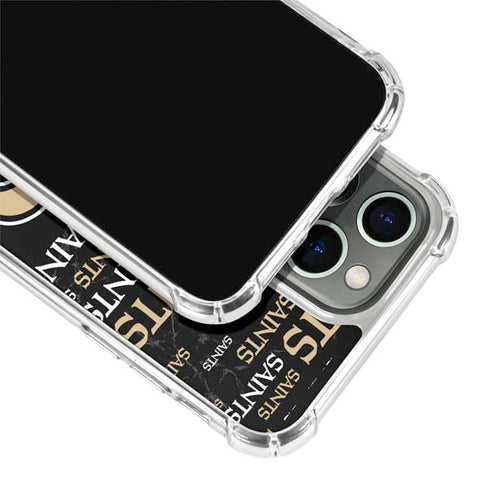 NFL New Orleans Saints Black Blast iPhone 15 Pro Clear Case