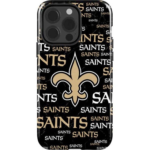 NFL New Orleans Saints Black Blast iPhone 15 Pro Impact Case