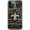 NFL New Orleans Saints Black Blast iPhone 14 Pro Max Clear Case