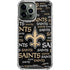NFL New Orleans Saints Black Blast iPhone 14 Pro Max Clear Case