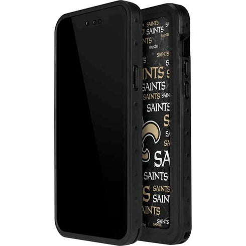 NFL New Orleans Saints Black Blast iPhone 14 Pro Max Waterproof Case