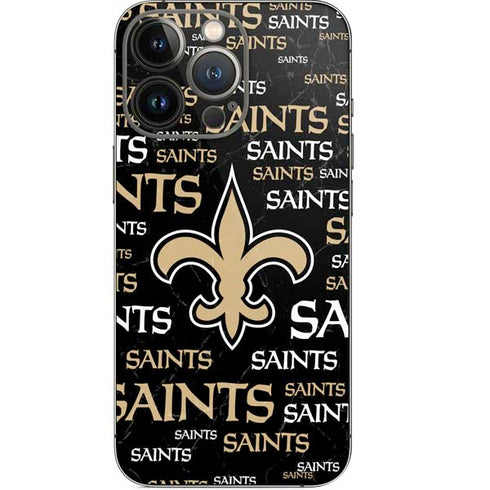 NFL New Orleans Saints Black Blast iPhone 14 Pro Skin
