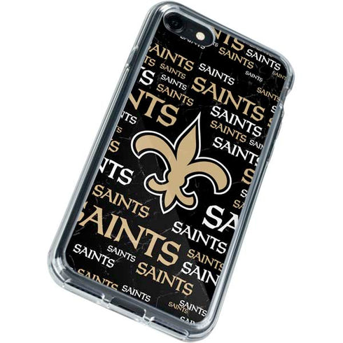 NFL New Orleans Saints Black Blast iPhone SE (2nd & 3rd Gen) Clear Case
