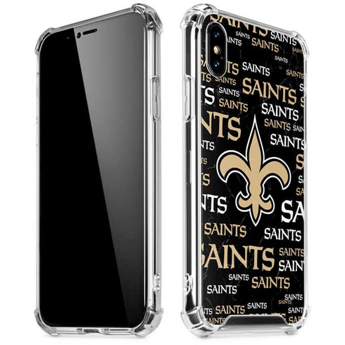 NFL New Orleans Saints Black Blast iPhone X/XS Clear Case