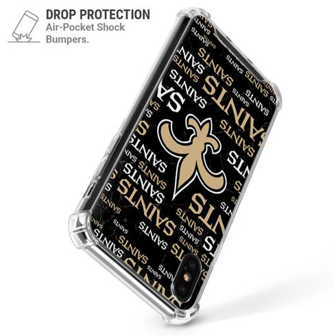 NFL New Orleans Saints Black Blast iPhone X/XS Clear Case