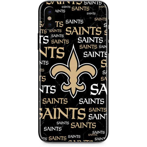 NFL New Orleans Saints Black Blast iPhone XS Skin
