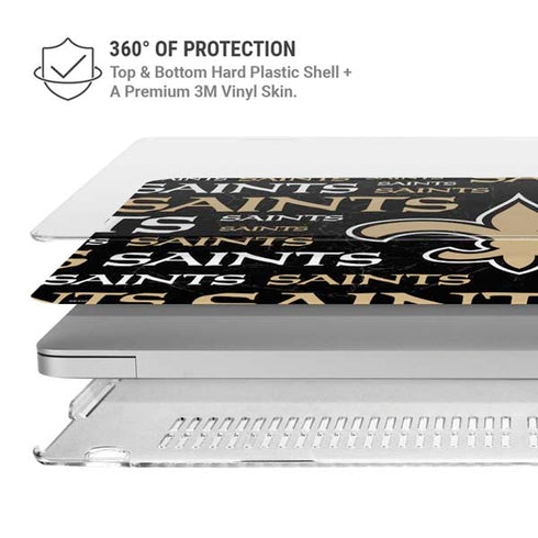 NFL New Orleans Saints Black Blast MacBook Air 13in M1 (2021) Case plus Skin
