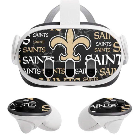 NFL New Orleans Saints Black Blast Meta Quest 3 Skin