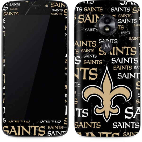 NFL New Orleans Saints Black Blast Moto E5 Play Skin