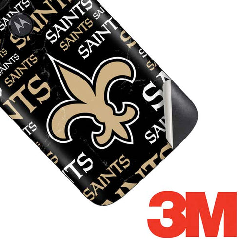 NFL New Orleans Saints Black Blast Moto E5 Play Skin