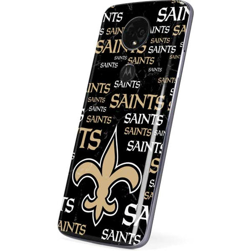 NFL New Orleans Saints Black Blast Moto E5 Plus Skin