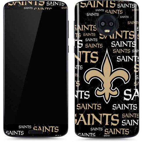 NFL New Orleans Saints Black Blast Moto G6 Skin
