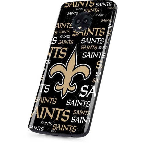 NFL New Orleans Saints Black Blast Moto G6 Skin